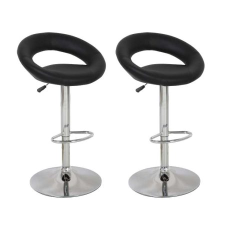 2 štýlové, výškovo nastaviteľné čierne barové stoličky Miami