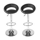 2 štýlové, výškovo nastaviteľné čierne barové stoličky Miami