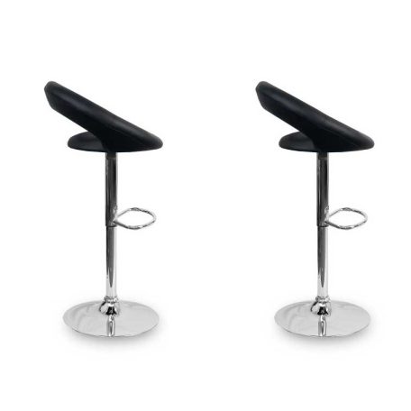 2 štýlové, výškovo nastaviteľné čierne barové stoličky Miami