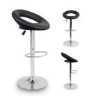 2 štýlové, výškovo nastaviteľné čierne barové stoličky Miami