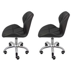   2 prešívané kancelárske otočné stoličky v čiernej farbe