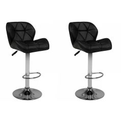   2 štýlové, výškovo nastaviteľné čierne barové stoličky Chicago