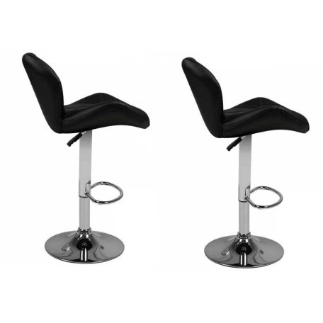 2 štýlové, výškovo nastaviteľné čierne barové stoličky Chicago