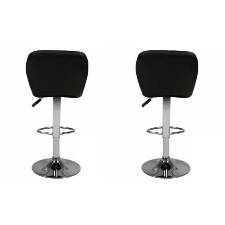 2 štýlové, výškovo nastaviteľné čierne barové stoličky Chicago