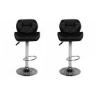 2 štýlové, výškovo nastaviteľné čierne barové stoličky Chicago