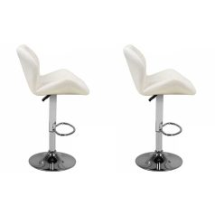   2 štýlové výškovo nastaviteľné biele barové stoličky Chicago