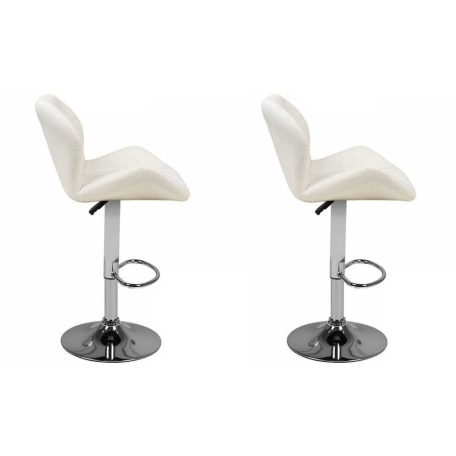 2 štýlové výškovo nastaviteľné biele barové stoličky Chicago