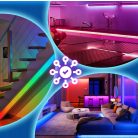 10-metrový 12V RGB LED pásik ovládaný WiFi s adaptérom (SMD 5050 LED)