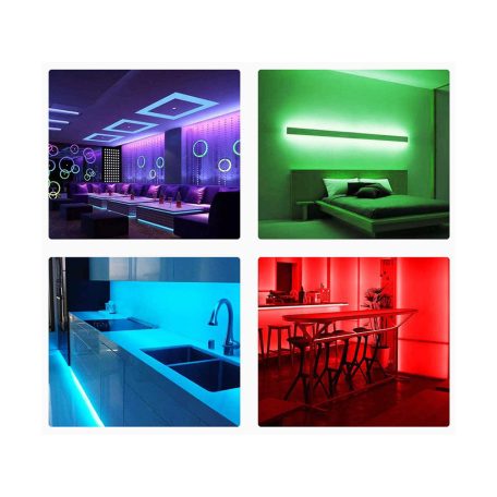 10-metrový 12V RGB LED pásik ovládaný WiFi s adaptérom (SMD 5050 LED)