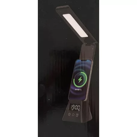 Stolná lampa, nabíjačka telefónu a hodiny  3 v 1 - 15 W