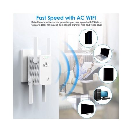 Výkonný WiFi zosilňovač - 300 Mbps v bielej farbe