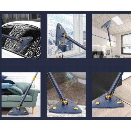 Výsuvný trojuholníkový teleskopický mop otočný o 360°