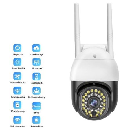 Vonkajšia Wi-Fi vonkajšia kamera s automatickým sledovaním pohybu