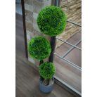 Umelý krušpán v tvare gule s kvetináčom - 3 guličkový