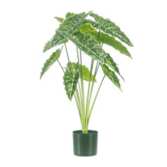   Výnimočne krásna umelá rastlina Alocasia v kvetináčoch - 70 cm