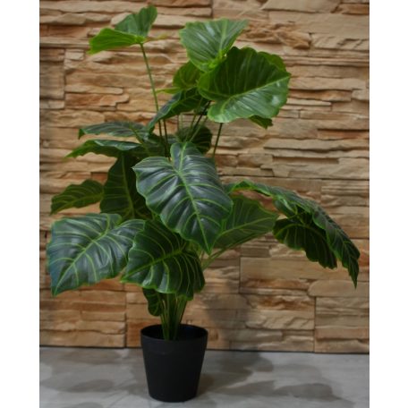 Výnimočne krásna umelá rastlina Alocasia v kvetináčoch - 70 cm