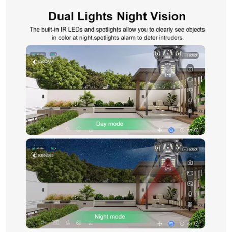 Profesionálna 12 MP vonkajšia kamera (Wi-Fi), s tromi šošovkami, funkcia nočného videnia, 10x zoom, detekcia pohybu, bezplatná aplikácia