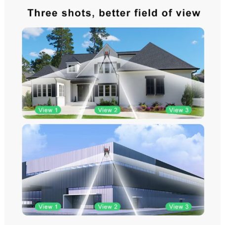 Profesionálna 12 MP vonkajšia kamera (Wi-Fi), s tromi šošovkami, funkcia nočného videnia, 10x zoom, detekcia pohybu, bezplatná aplikácia