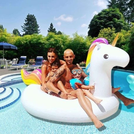 Obrovská nafukovacia podložka v tvare jednorožca - 141 cm x 115 cm x 115 cm