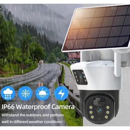 Solárne napájaná 5 MP vonkajšia SIM karta, vodotesná, otočná vonkajšia kamera s funkciou automatického sledovania - 8x ZOOM