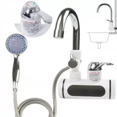   Nástenný prietokový ohrievač vody s LED displejom a sprchovou hlavicou - 3000 W