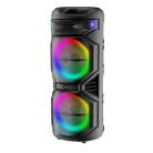 Veľký prenosný párty reproduktor s 2 mikrofónmi a svetlami - 1000 W PMPO