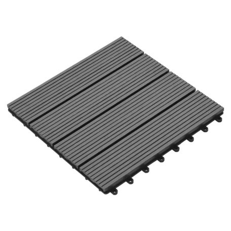 Moderný sivý WPC 3D podlahový panel, obkladová doska v štýle Alabama (30 cm x 30 cm)