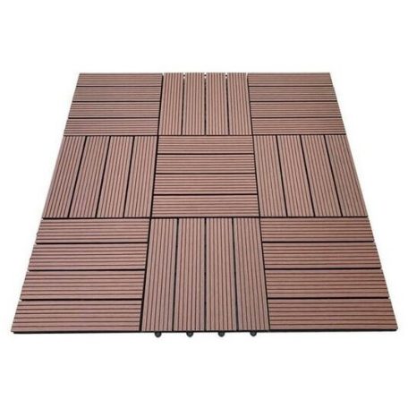 Moderný hnedý WPC 3D podlahový panel, obkladová doska v štýle Nevada (30 cm x 30 cm)