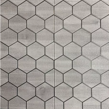Austin sivý hexagónový (včelí plást) 3D nástenný panel (67×67 cm) – samolepiaci
