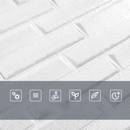 Chicago 3D nástenný panel z bielych tehál (70 x 77 cm)