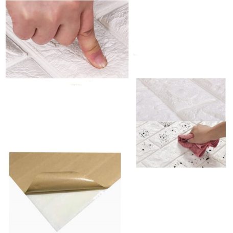 Chicago 3D nástenný panel z bielych tehál (70 x 77 cm)