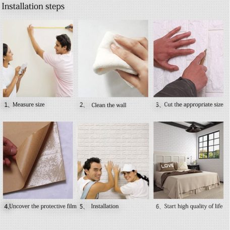 Chicago 3D nástenný panel z bielych tehál (70 x 77 cm)