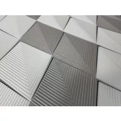   Seattle béžovo-biely štvorcový 3D nástenný panel (67×67 cm) – samolepiaci
