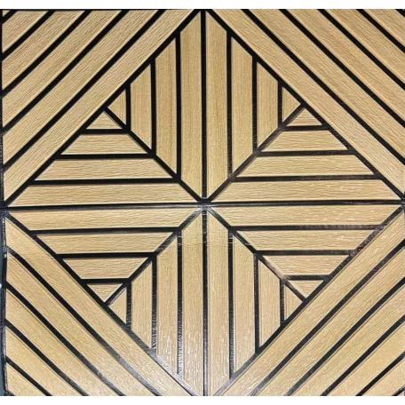 Charlotte béžovo-čierny 3D nástenný panel s drevenou kresbou (67×67 cm) – samolepiaci