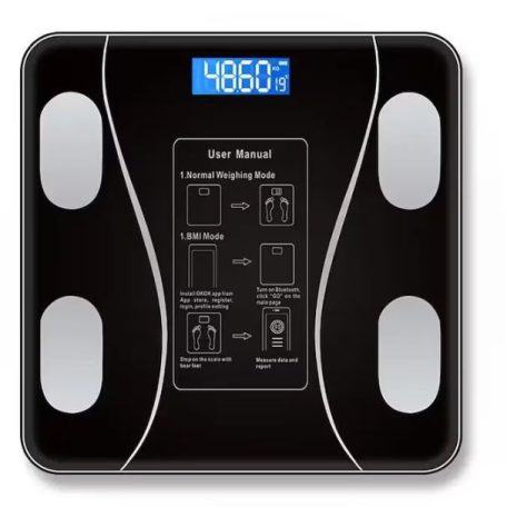 Inteligentná elektronická kúpeľňová váha s LCD displejom a aplikáciou - maximálne 180 kg