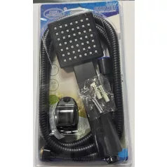 Elegantná čierna sprchová hlavica s držiakom