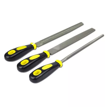 3-dielna sada plochých pilníkov s ergonomickou rukoväťou (8”) - 30 cm