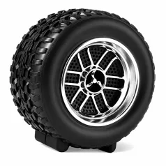   Bezdrôtový reproduktor v tvare kolesa v čiernej farbe - 15 cm