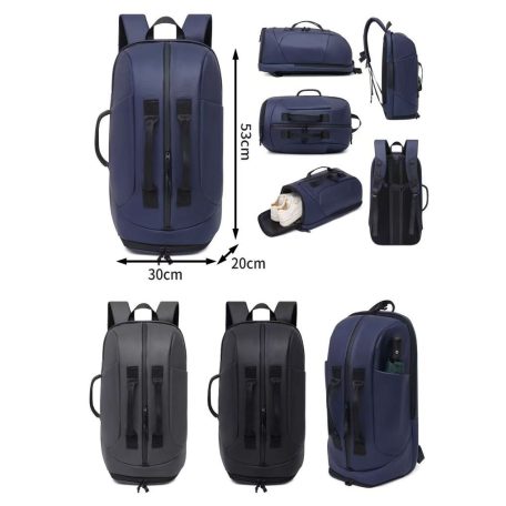 Multifunkčný cestovný batoh v čiernej farbe