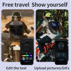 Čierny batoh s LED očami, ktoré je možné nastaviť pomocou telefónu