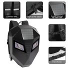 Čierny batoh s LED očami, ktoré je možné nastaviť pomocou telefónu