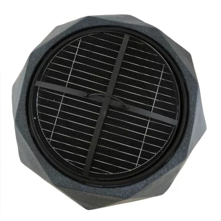 Exterierový moderný gril a ohnisko v tvare diamantu s mriežkovou strechou