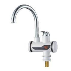   LED displejová batéria s okamžitým ohrievačom vody so sprchovou hlavicou v bielej farbe - 3000W