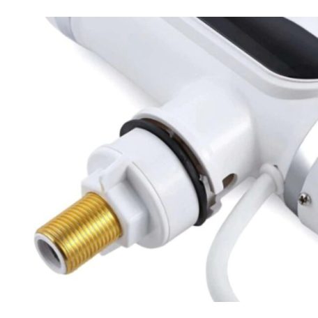 LED displejová batéria s okamžitým ohrievačom vody so sprchovou hlavicou v bielej farbe - 3000W