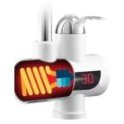 LED displejová batéria s okamžitým ohrievačom vody so sprchovou hlavicou v bielej farbe - 3000W