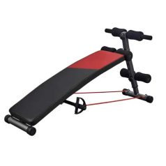   Lavička na brušné svalstvo s gumovým pásom +   činky ako darček (2 x 1,5 kg)