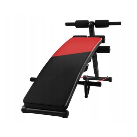 Lavička na brušné svalstvo s gumovým pásom +   činky ako darček (2 x 1,5 kg)