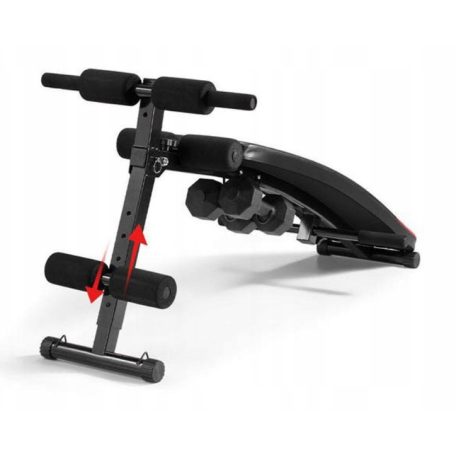 Lavička na brušné svalstvo s gumovým pásom +   činky ako darček (2 x 1,5 kg)