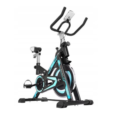 Čierno-modrý profesionálny spinningový bicykel