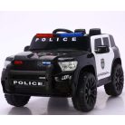 Elektrické policajné auto s dvojitým motorom a dvojitou batériou v čiernobielej farbe s rodičovským diaľkovým ovládaním a koženým sedadlom